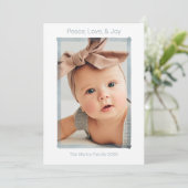 フォト ホリデー カード | シンプル モダン ピース ラブ ジョイ (スタンド正面)