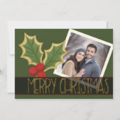 フォト ホリー ベリー エンブロイダリー クリスマス リボン (正面)