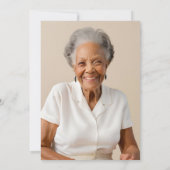 フォト ボヘミアン フラワー 90歳の誕生日 招待状 (裏面)