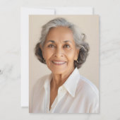 フォト ボーホー フラワーズ 70歳の誕生日 招待状 (裏面)