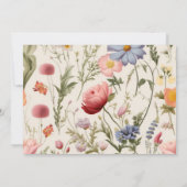 フォト ボーホー ワイルドフラワー ボタニカル ウェディング セーブザデート (裏面)