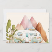 フォト ボーホー ワン ハッピー キャンパー 1st バースデー パーティー 招待状 (裏面)