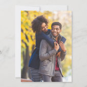 フォト ポストポーネメント カード ネイビー ブルー ウェディング アップデート (裏面)