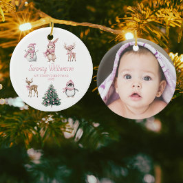 フォト マイ ファースト クリスマス オーダーメイド 女の子 森の動物たち セラミックオーナメント