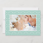 フォト ミントとイエロー モダン タイポグラフィー ウェディング 招待状 (裏面)