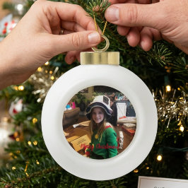 フォト メリークリスマス 名前入れ セラミックボールオーナメント