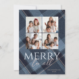 フォト メリー ネイビー ゴールド ホリデー カード