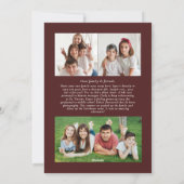 フォト メリー バーガンディ パイン グリーン ホリデー カード (裏面)