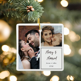 フォト メリー マリード 新婚のクリスマス記念品 セラミックオーナメント