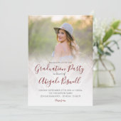 フォト モダン ジオメトリック ローズ グラッド アナウンスメント 招待状 (スタンド正面)