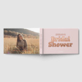 フォト モダン ハート ピンク ブライダル シャワー ゲストブック (全面)