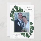 フォト モンステラ 私たちだけの結婚式のお知らせ 招待状 (正面)