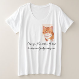 フォト・ユーモア・クォート・フロント・バック・ダブル・ハート・キャット・パウ プラスサイズTシャツ