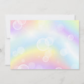 フォト ランbow ユニコーン 1歳 女の子 パステル 招待状 (裏面)
