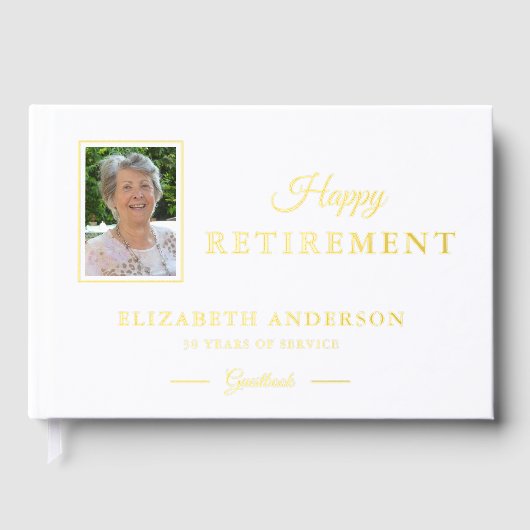フォト・リタイア・パーティー・ゴールド・フォイル ゲストブック (正面)
