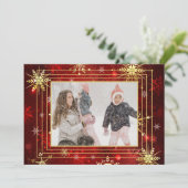 フォト レッド ゴールド スノーフレーク クリスマス  ホリデー (スタンド正面)