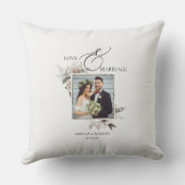 フォト ロマンティック フラワーズ ウォーターカラー ウェディング クッション (裏面)