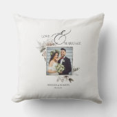 フォト ロマンティック フラワーズ ウォーターカラー ウェディング クッション (正面)