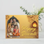 フォト&文字カスタムテンプルグローカード付き 招待状 (スタンド正面)