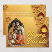 フォト&文字カスタムテンプルグローカード付き 招待状 (正面/裏面)