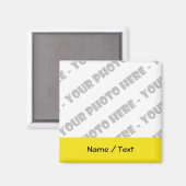 フォト&文字スクエアマグネット – 独自の作成 マグネット (正面/裏面)