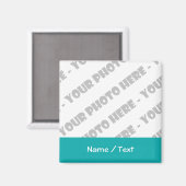 フォト&文字スクエアマグネット – 独自の作成 マグネット (正面/裏面)