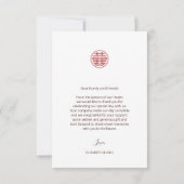 フォト | 水の色ボホ中国の結婚の サンキューカード (裏面)