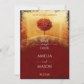 フォト 秋の木のSave the Date セーブザデート (正面)