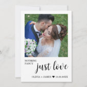 フォト 結婚式 二次会 何も派手なことはしません 愛だけ ウェディング 招待状 (正面)