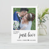 フォト 結婚式 二次会 何も派手なことはしません 愛だけ ウェディング 招待状 (スタンド正面)