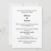 フォト 結婚式 二次会 何も派手なことはしません 愛だけ ウェディング 招待状 (裏面)