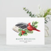 フォト 赤いカーディナル鳥のクリスマスグリーティング シーズンカード (スタンド正面)