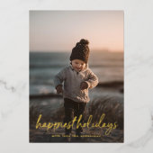 フォト |金ゴールドレタリングで一番幸せなクリスマス 箔シーズンカード (正面)