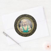 フォト | 20番目の乱数パターンブラック/金ゴールド ラウンドシール (封筒)