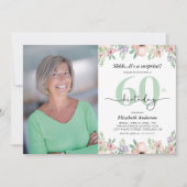 フォト 60歳の誕生日パーティー パステルフラワー 招待状 (正面)