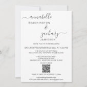 *~*フォトAR6 RSVP + QR金ゴールドジオメトリ結婚ック 招待状 (裏面)