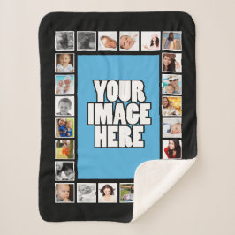 フォトDIYコラージュパーソナライズされた シェルパブランケット