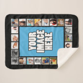 フォトDIYコラージュパーソナライズされた シェルパブランケット (正面(横))