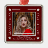 フォトDK赤 |シルバークラス2023年卒業 メタルオーナメント (正面)