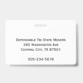 フォトIDクリップ両面パーソナライズ文字バッジ バッジ (裏面)