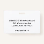 フォトIDクリップ両面パーソナライズ文字バッジ バッジ (裏面)