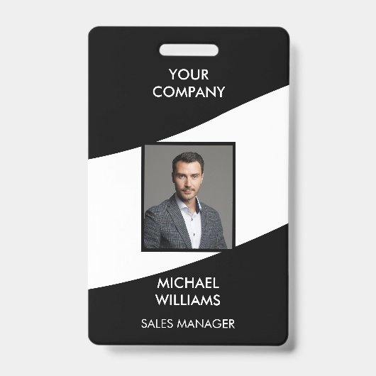 フォトIDホワイトブラックバッジ バッジ (Front)