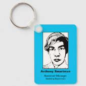 フォトIDメタルキーチェーンブルー1 キーホルダー (正面)