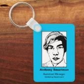 フォトIDメタルキーチェーンブルー1 キーホルダー (正面)