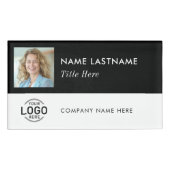 フォトIDロゴシンプル白黒磁気大 名札 (正面)