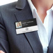 フォトIDロゴセンター白黒磁気大 名札