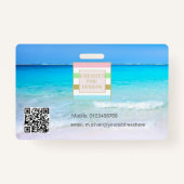 フォトIDロゴ海ビーチ海 バッジ (裏面)