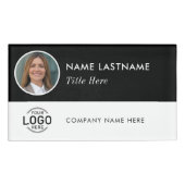 フォトIDロゴ白黒サークル磁気大 名札 (正面)