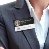 フォトIDロゴ白黒サークル磁気大 名札