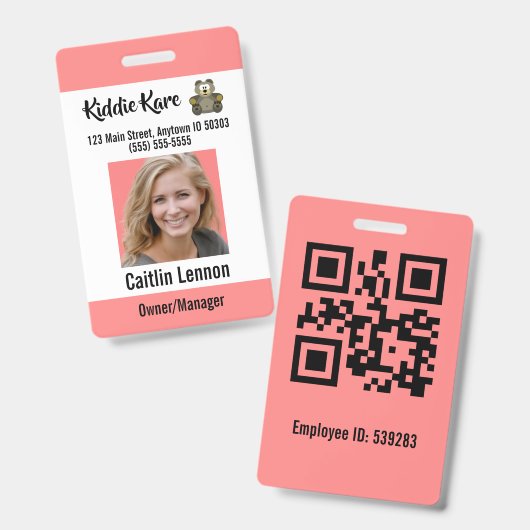 フォトID バッジ (正面＆裏面)